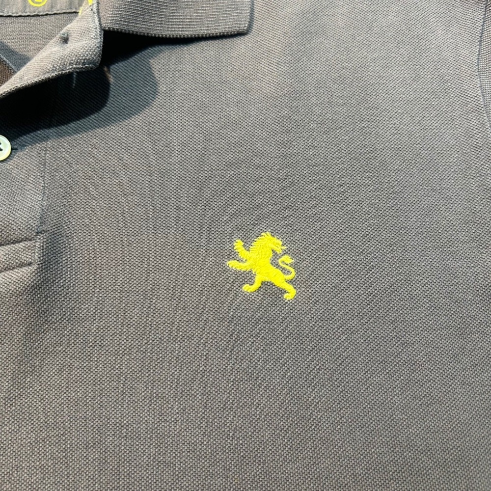 Express Mens Polo Size L Gray Pique Preppy Logo Casual - Picture 4 of 9